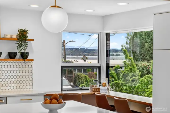 Peek view of the lake from the kitchen