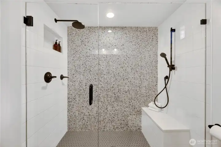 The lower level spa inspiried shower