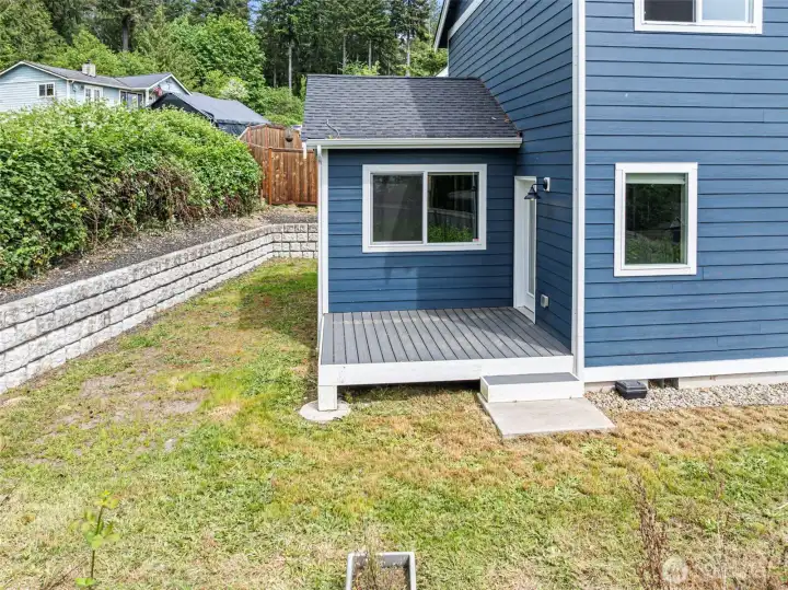 Trex deck off back of house