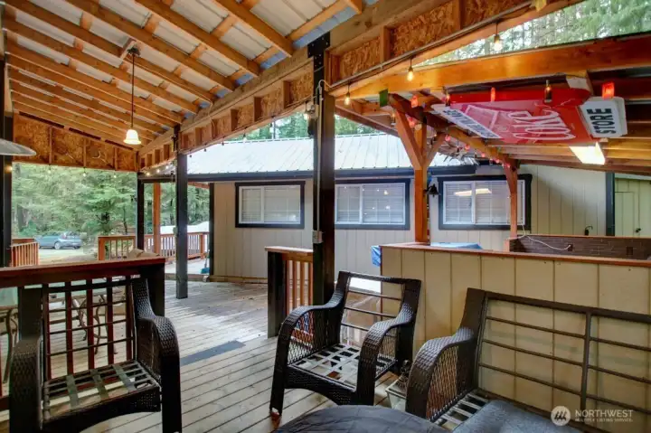 Covered area for sun or rain!
