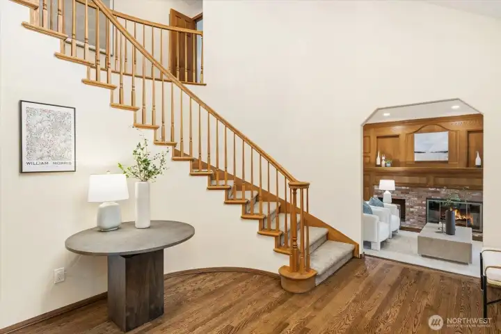 Grand entry staircase and back stair way Grand entry staircase and back stair way