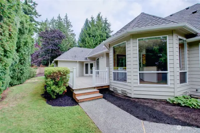 Showing Kitchen area & Deck Entrance