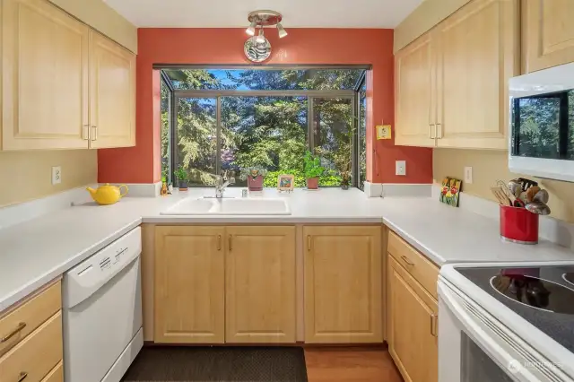 Great kitchen with a large Bay Window