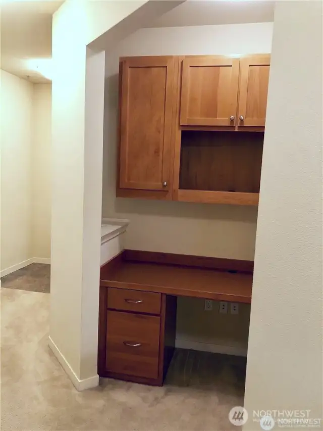Built-in office area.