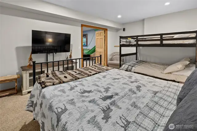 Lower level bunk room off the game room