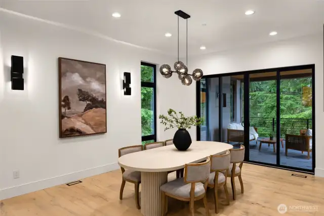 Dining area opens to the patio