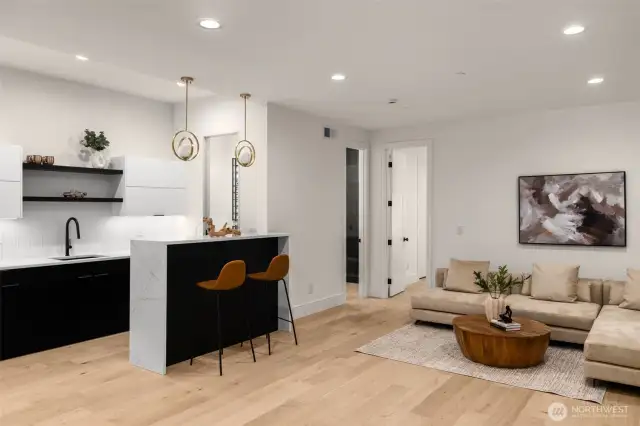 Lower level wet bar and  wine cellar
