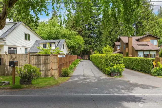 View from street of your own private drive