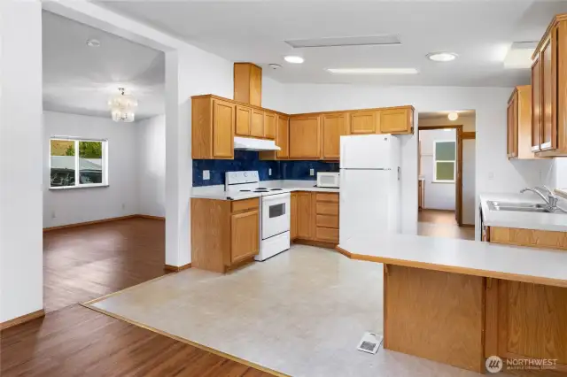 Kitchen is the heart of the home surrounded by the living and great room.