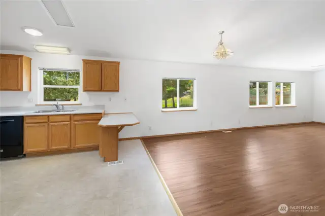 Want a large dining table, there is room here!