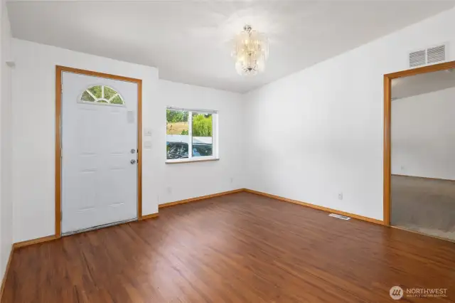 Entry area and living room