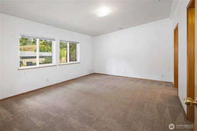 Primary bedroom with walk in closet and 3/4 bath!