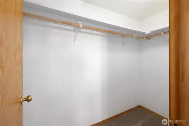 Generous walk in closet