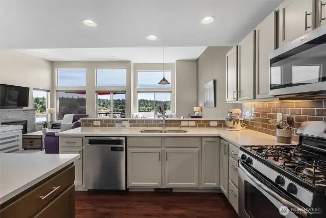 Kitchen with view of the Sound