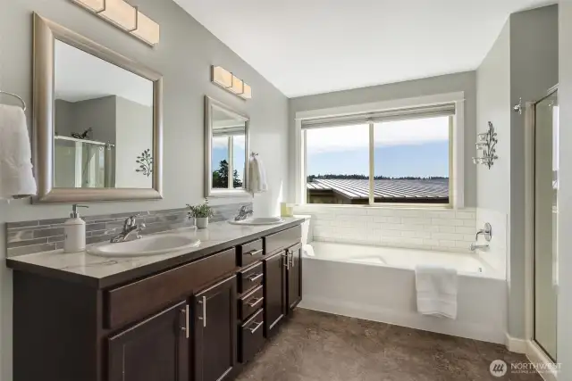 Bathroom with view of the Sound