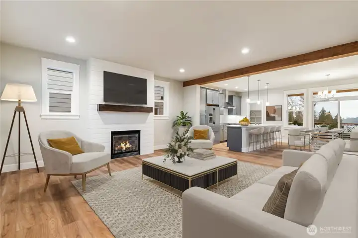 Staged living room - digitally staged for sample purposes only.