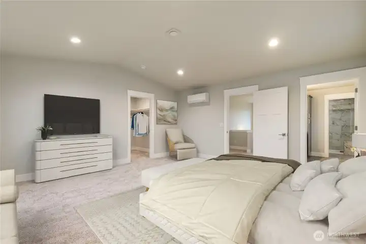 Staged bedroom - digitally staged for sample purposes only.