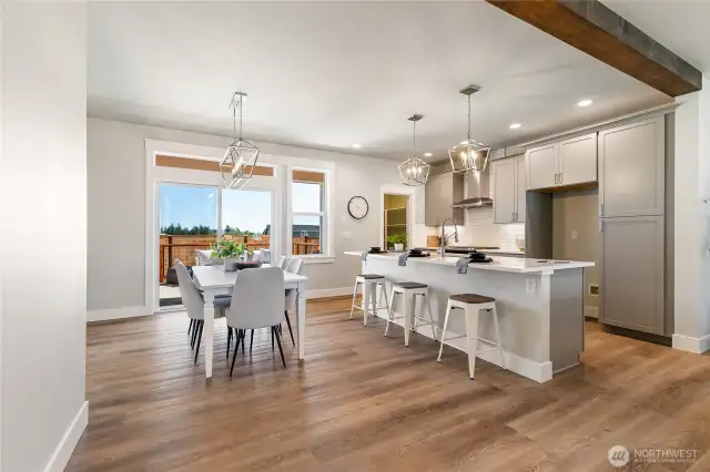 Staged  Dining area/kitchen - photo is for example purposes only and not the actual house.