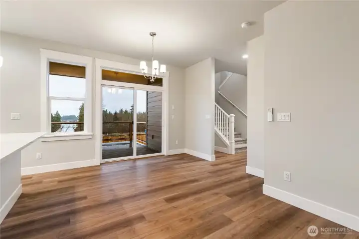 Dining area with access to the private deck