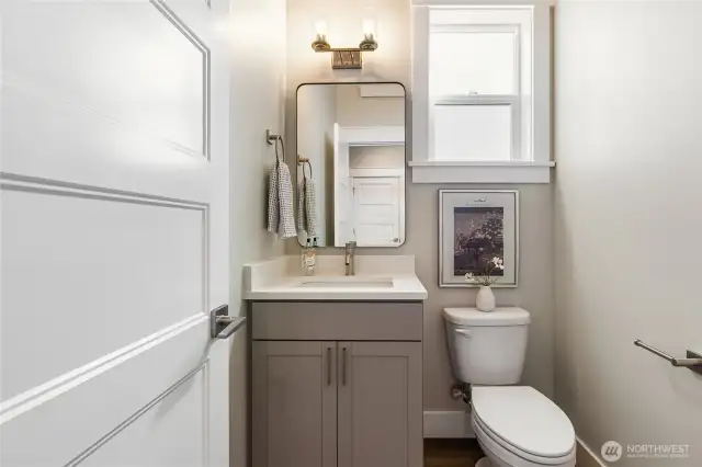 Staged powder room- photo is for example purposes only and not the actual house.