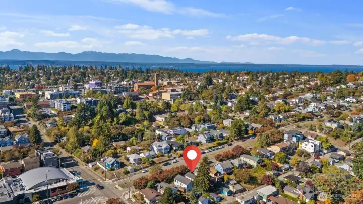 To the Northwest, Puget Sound awaits.
