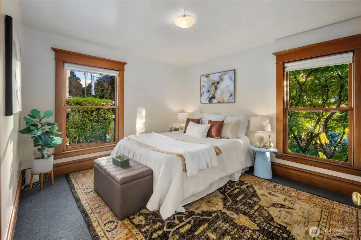 Bedroom on second floor with walk in closet.