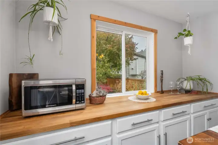 Handy buffet is perfect for additional kitchen storage, meals, and hosting!