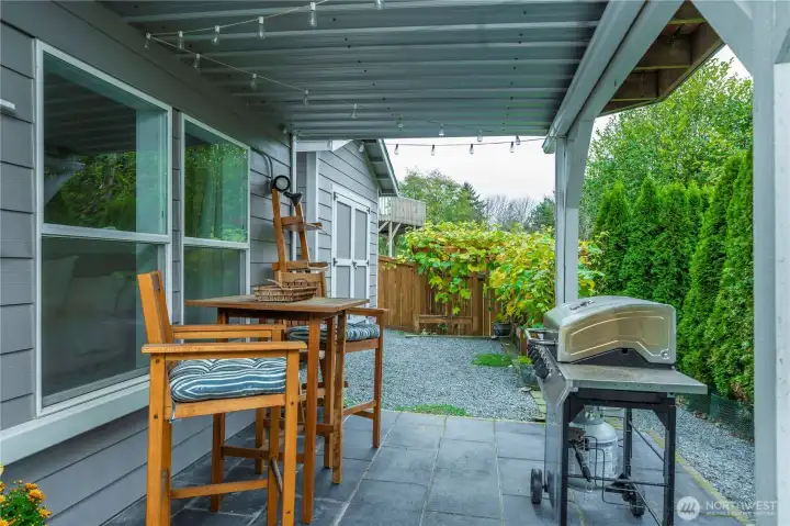 Step out onto your private patio from the lower level.
