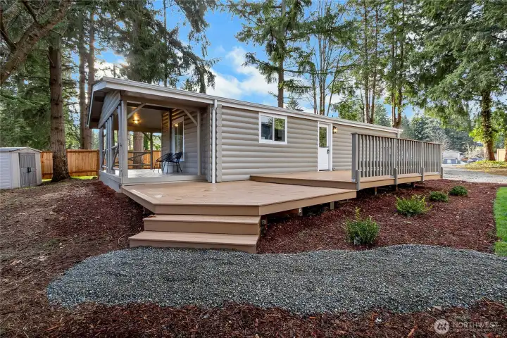 Large Wrap around Porch and Deck.