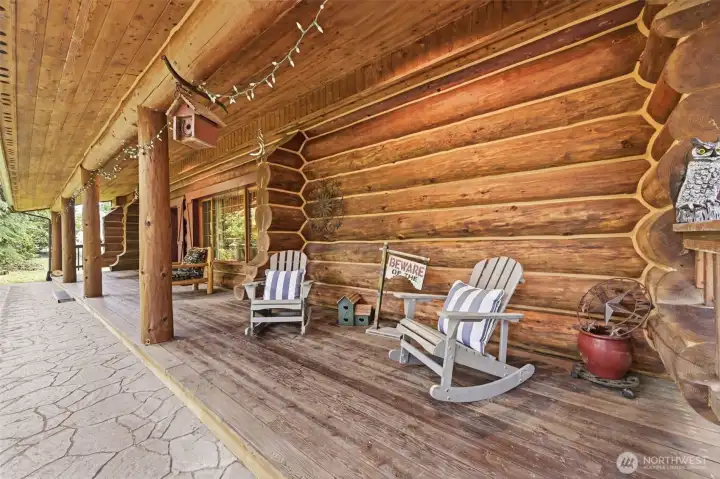 Front porch sitting area and entrance