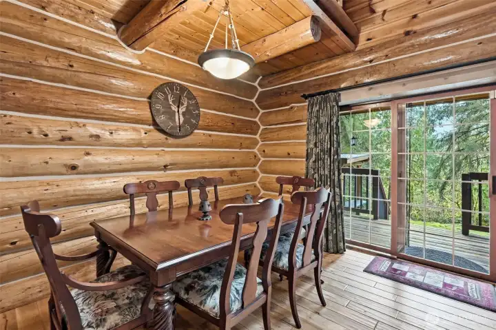 Dining room overlooking backyard