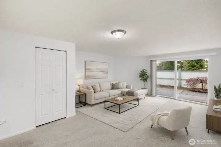 Virtually staged living room