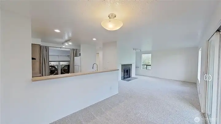 Dining and living areas without staging