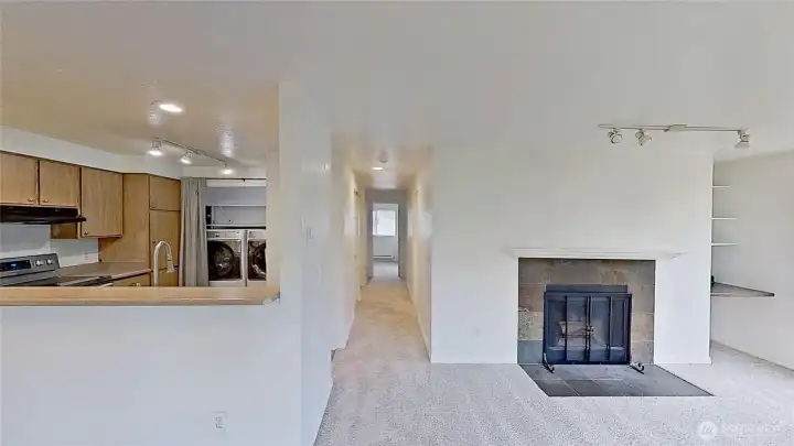 Dining and living areas without staging