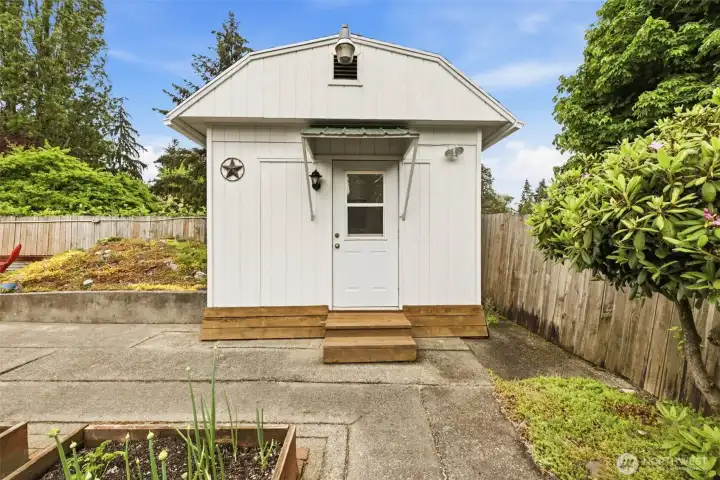 Versatile detached studio expands the home’s usable living space.