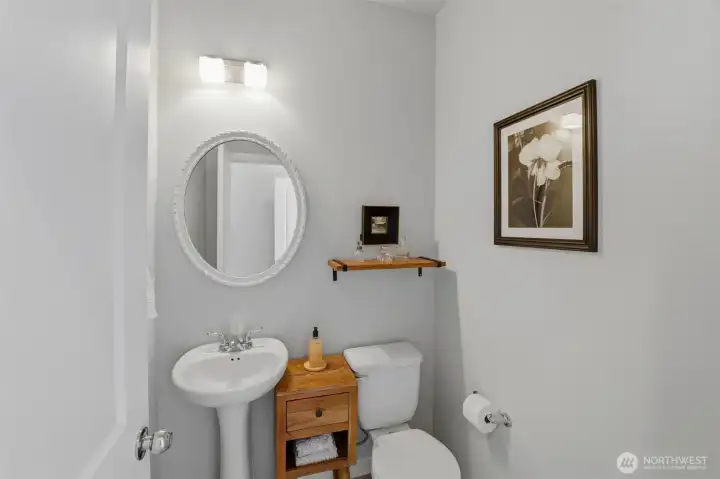 Powder room on main floor.