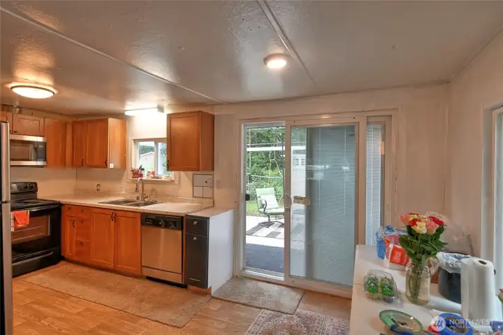 Kitchen and dining room view
