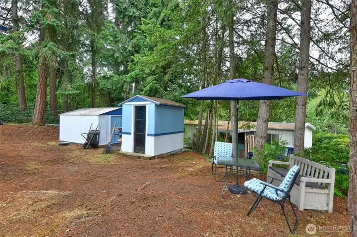 Two storage sheds are included with the property.