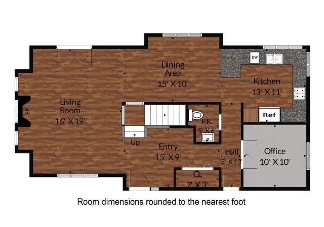 Main level floor plan.