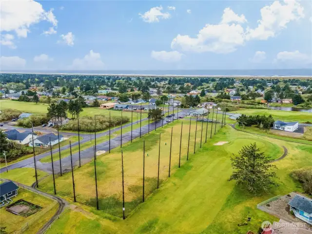Tghe golf course and driving range and club house is just down the street