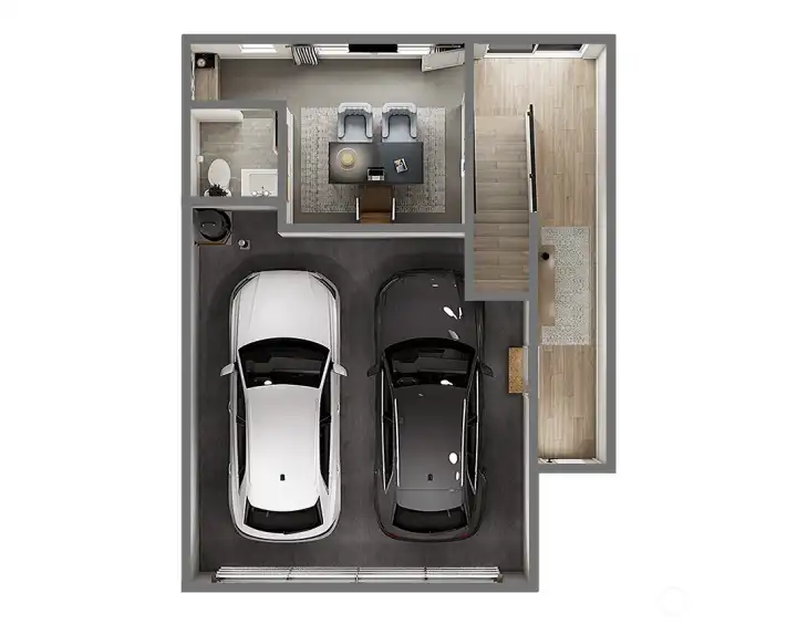 Lower level floorplan.  Features and colors may vary.