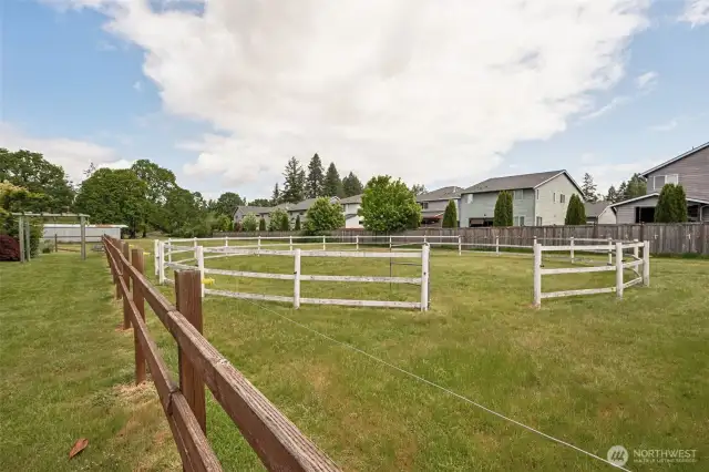 Turn your backyard into a mini ranch with this round pen horse corral and boarding area, potential passive income right in your backyard, with zero hassle and all the charm.