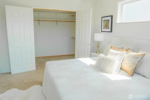 Primary suite with huge walk-in closet.