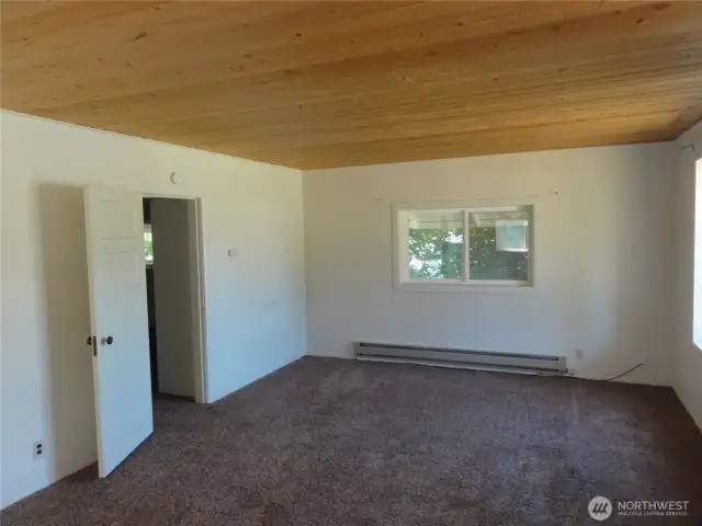 Huge living room stretches full length of house.