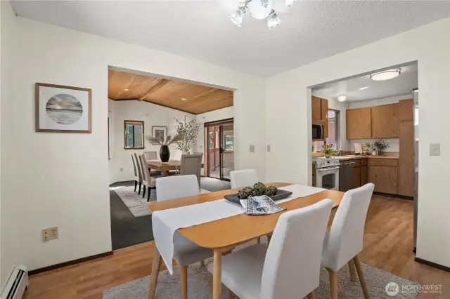 The Kitchen eating room is adjacent to Formal dining which makes for comfortable dining parties