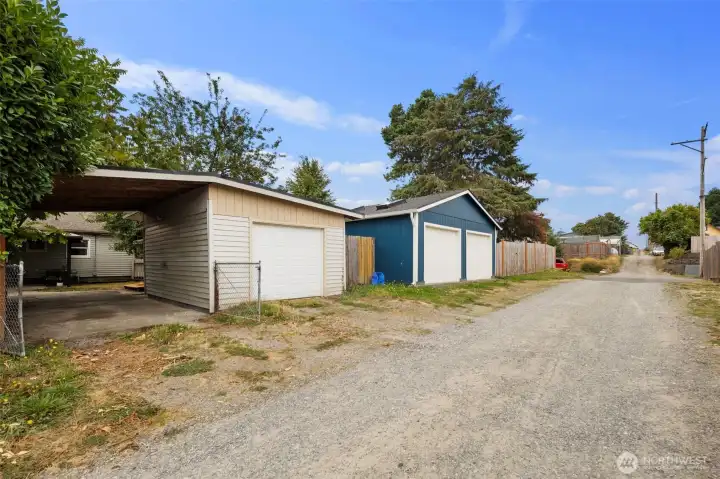 Alley access leads directly to your garage and carport, practical and private!