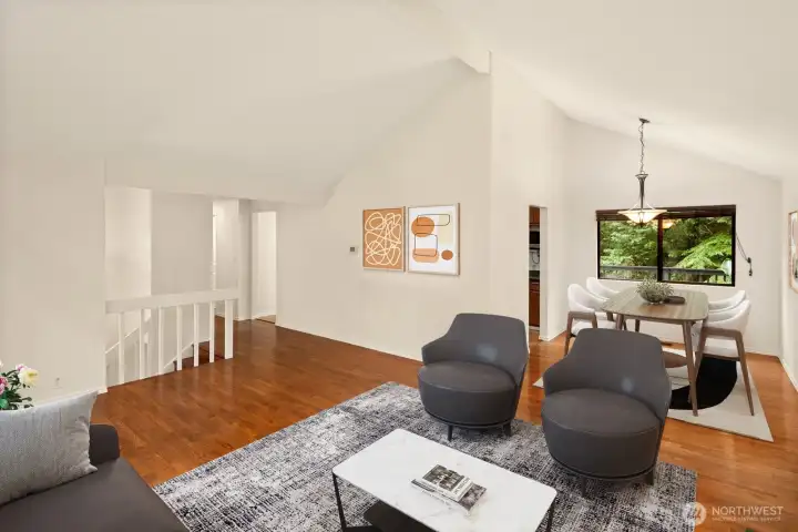 View of living room to dining room.