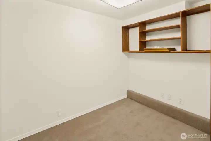 Extra finished room in lower level.  Could be office, playroom, or storage.