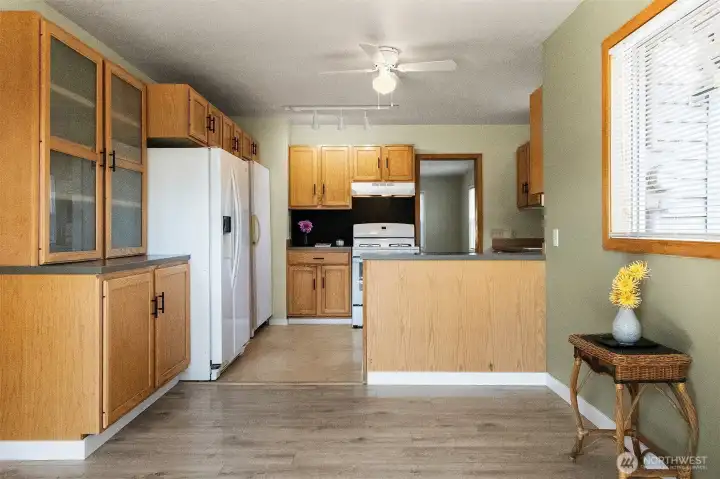 Kitchen with eating space, walk in pantry not pictured