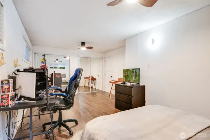 Large upstairs primary bedroom with ensuite bathroom